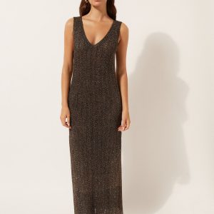 Crocheted Lamé Maxi Dress