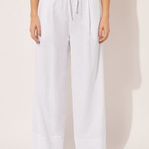 Linen and Viscose Palazzo Pants