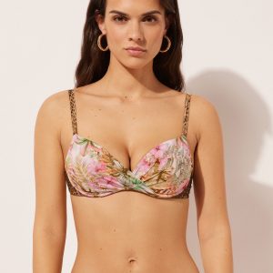 Super Padded Push-Up Swimsuit Top Wild Tropics