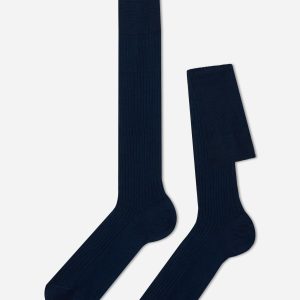 Men’s Lisle Thread Ribbed Long Socks